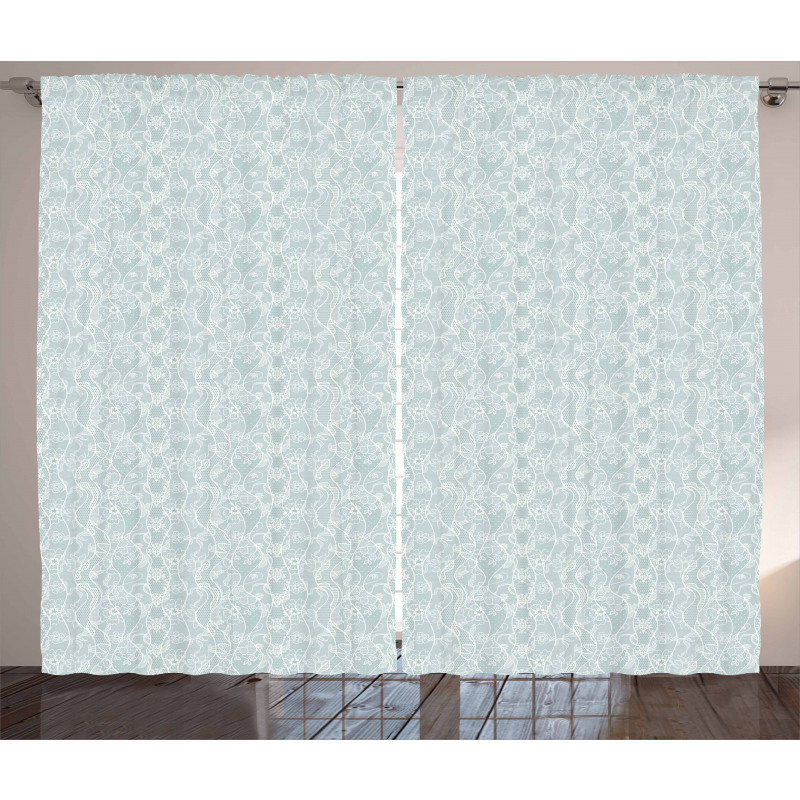 Floral Lace Pattern Curtain
