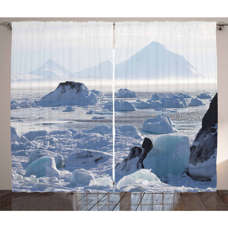 Arctic Winter Ice Lake Curtain