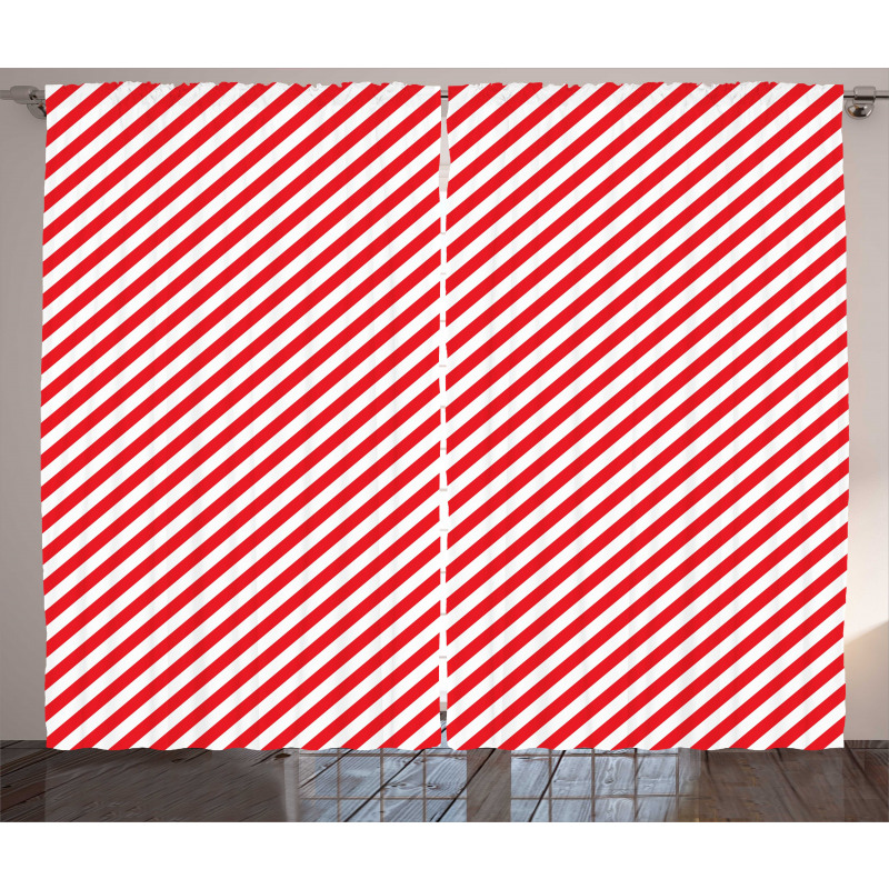 Diagonal Red Lines Curtain