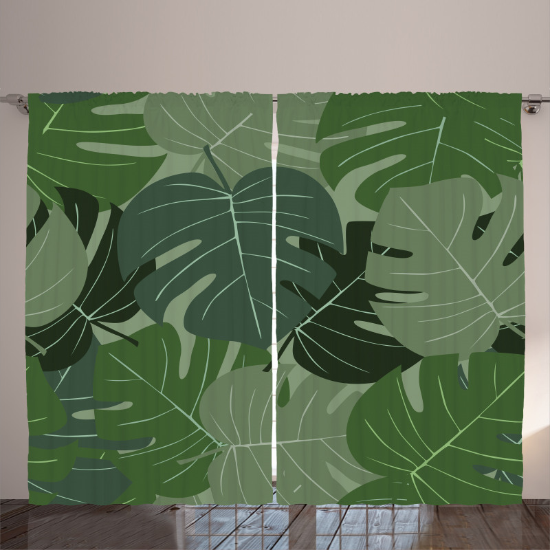 Camo Palm Leaves Curtain