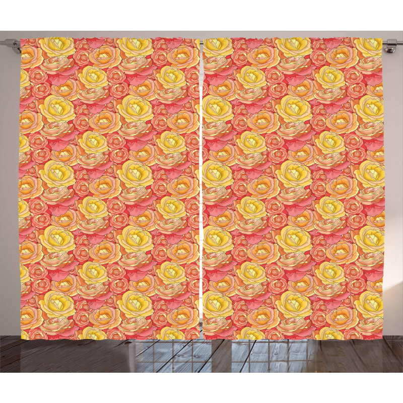 Romantic Roses Garden Curtain