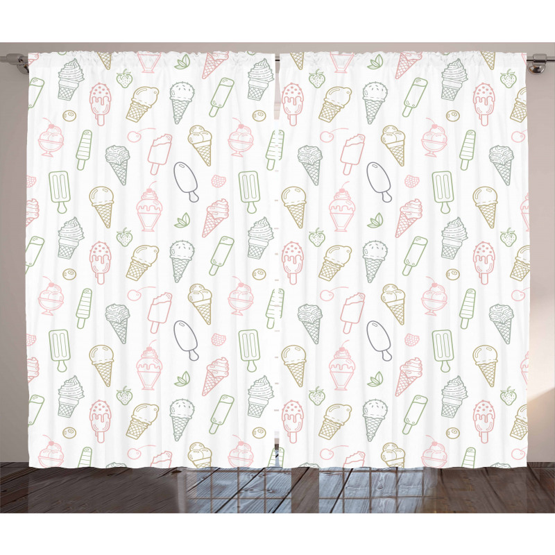 Pastel Childish Retro Curtain