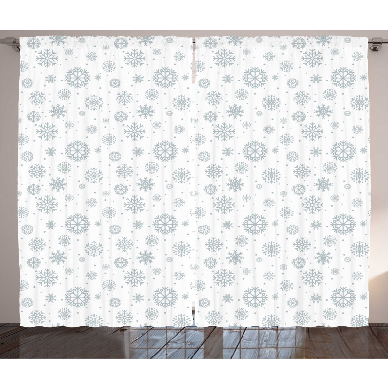 Winter Motif Doodle Curtain