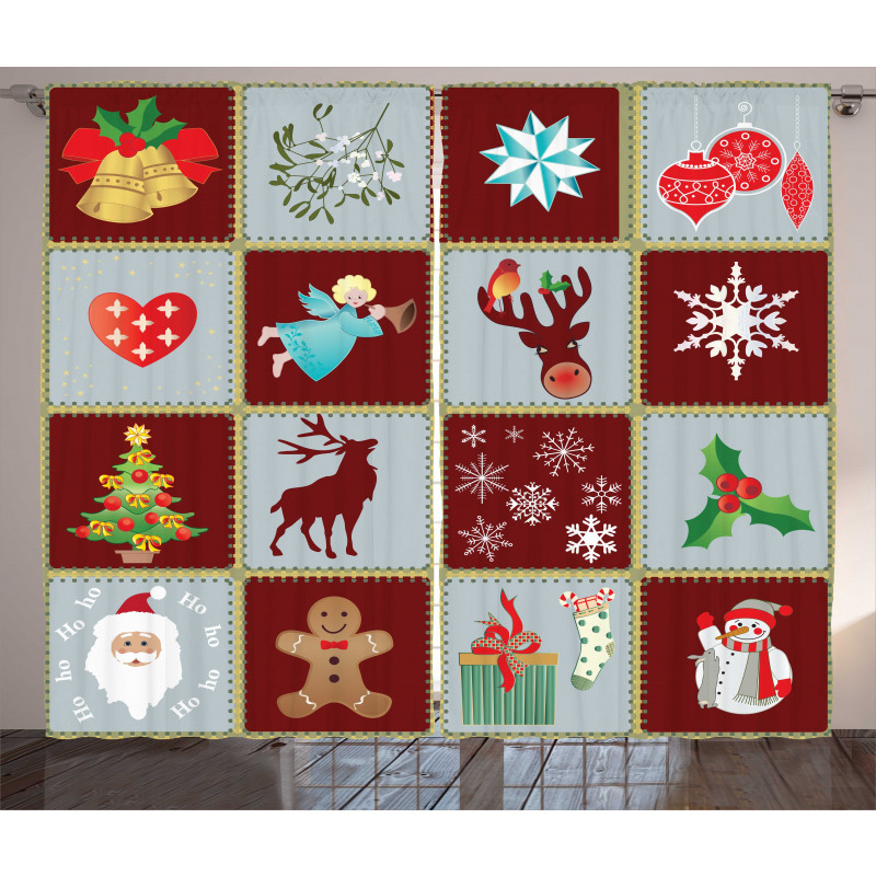 Xmas Tree Reindeers Curtain