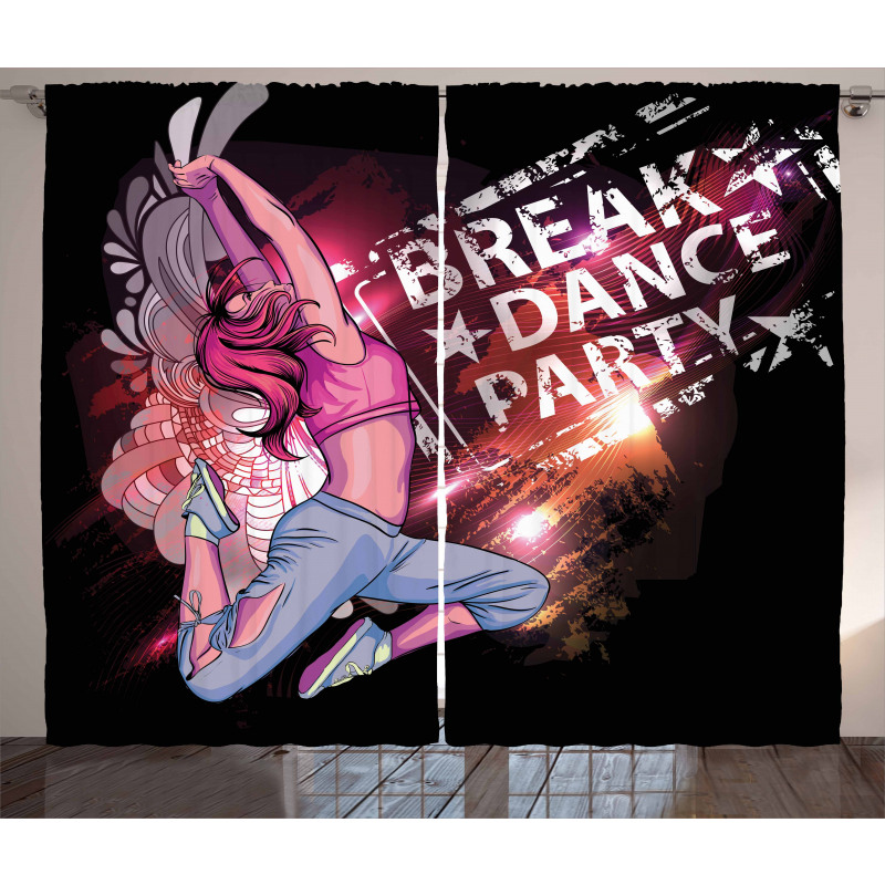 Break Dance Party Theme Curtain