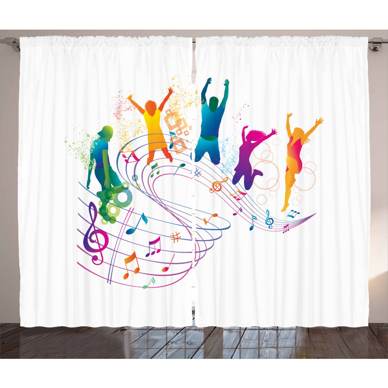 Dancing People Music Curtain