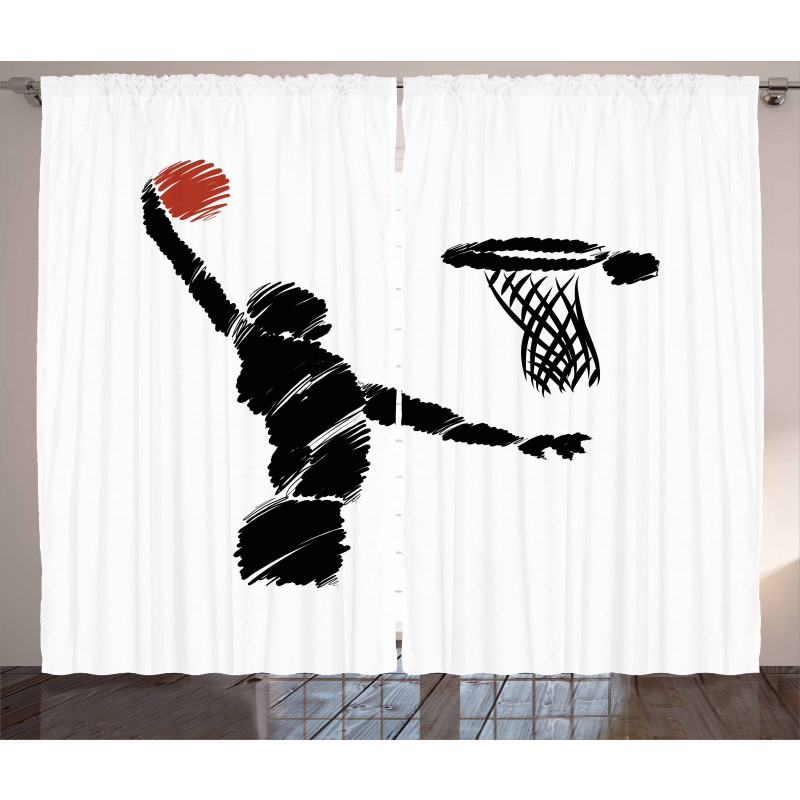 Basketball Player Artwork Curtain