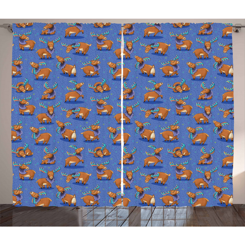 Funny Cartoon Mascots Curtain