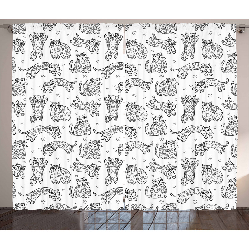 Ornamental Kittens Art Curtain