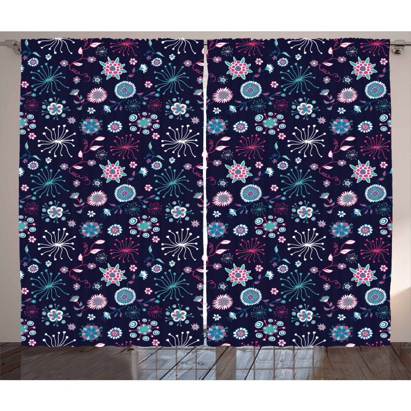 Pansy Bluebell Dandelion Curtain