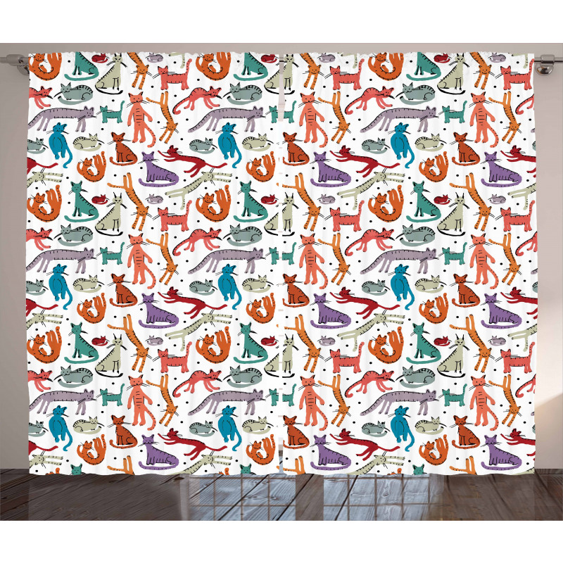 Colorful Sketch Composition Curtain