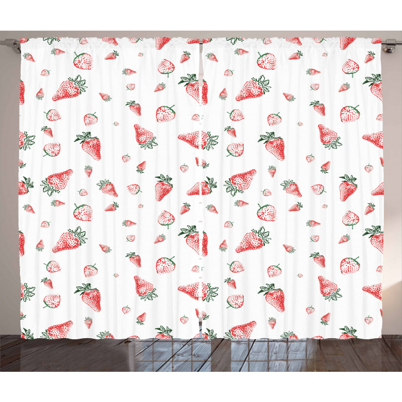 Grunge Fruit Pattern Curtain