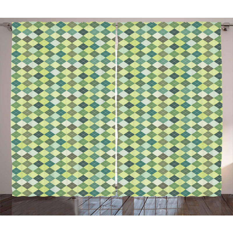 Traditional Argyle Green Curtain
