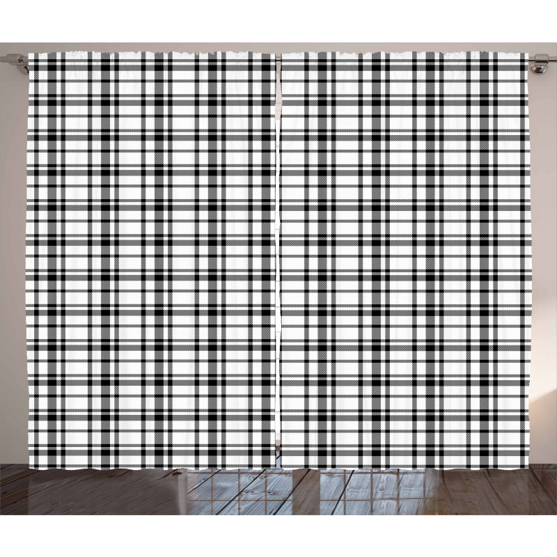 Black and White Grid Curtain