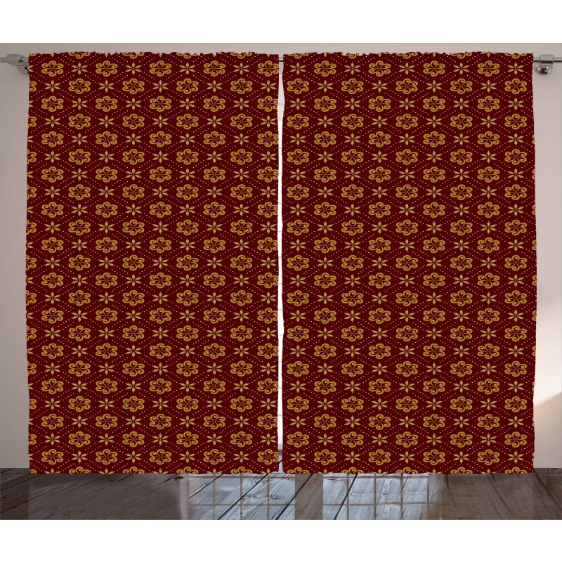 Dotted Flowers Pattern Curtain