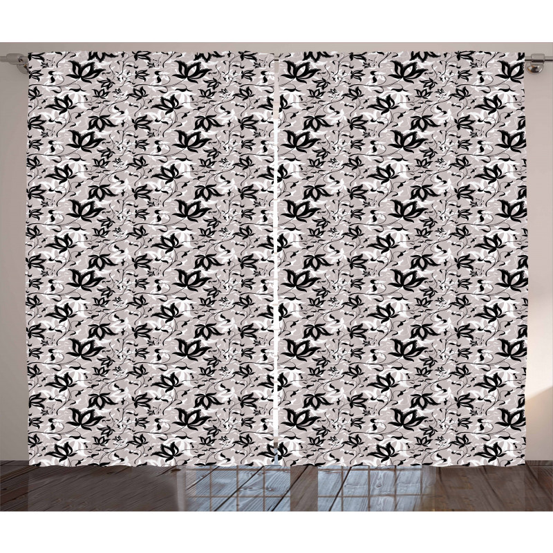 Gothic Style Rose Petals Curtain