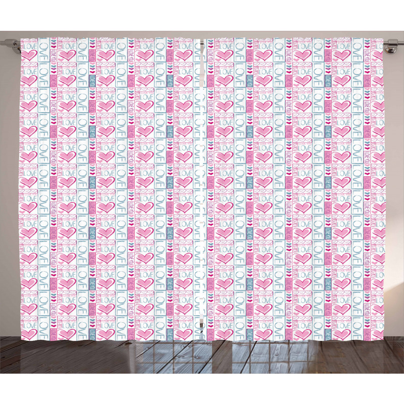 Love You Calligraphy Curtain