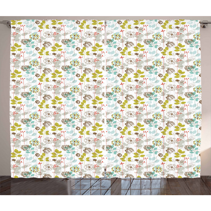 Fresh Spring Foliage Line Curtain