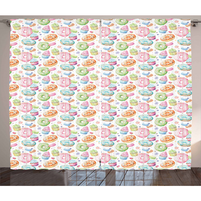 Watercolor Sweets Curtain