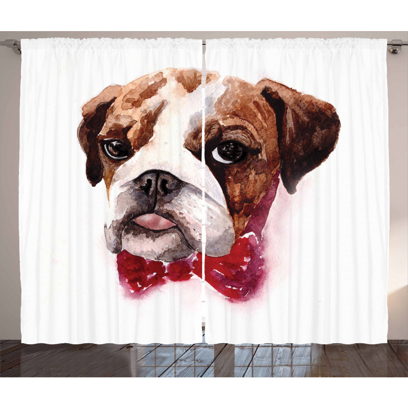 Watercolor Dog Curtain