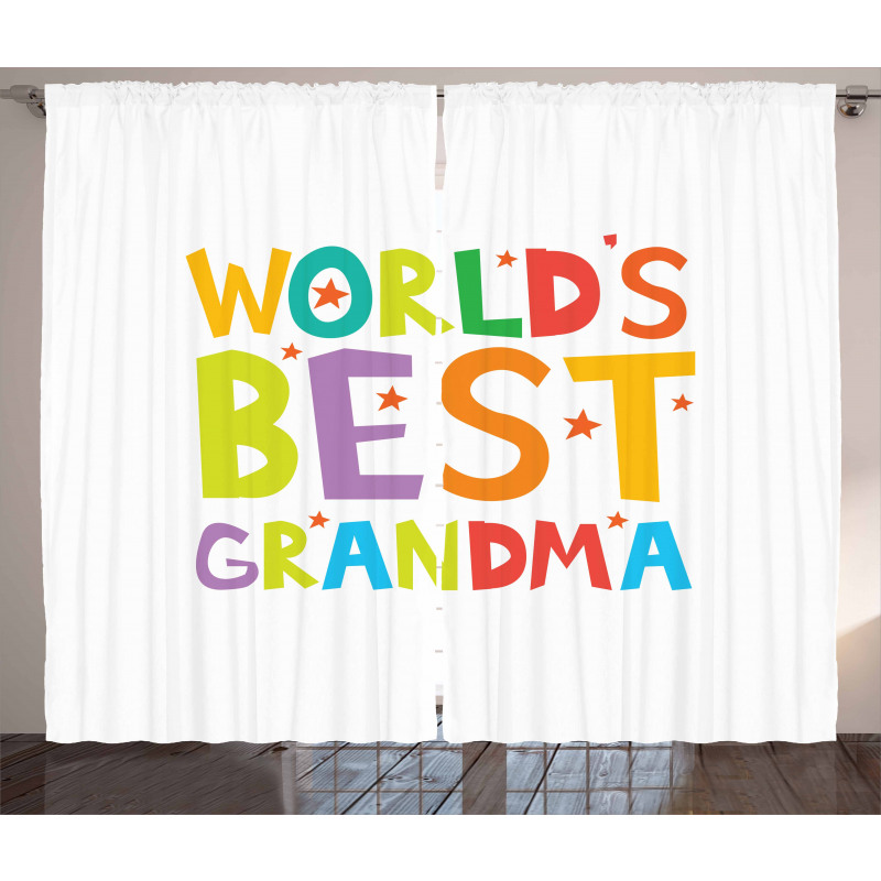 Cartoon Style Lettering Curtain