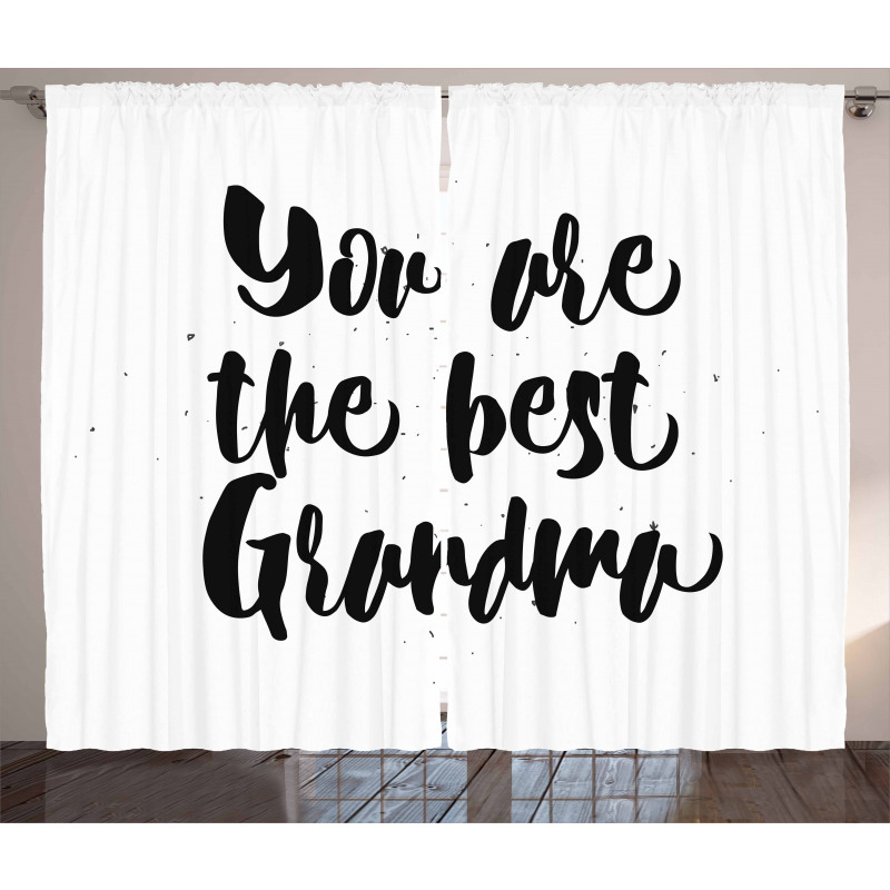 Black and White Words Curtain