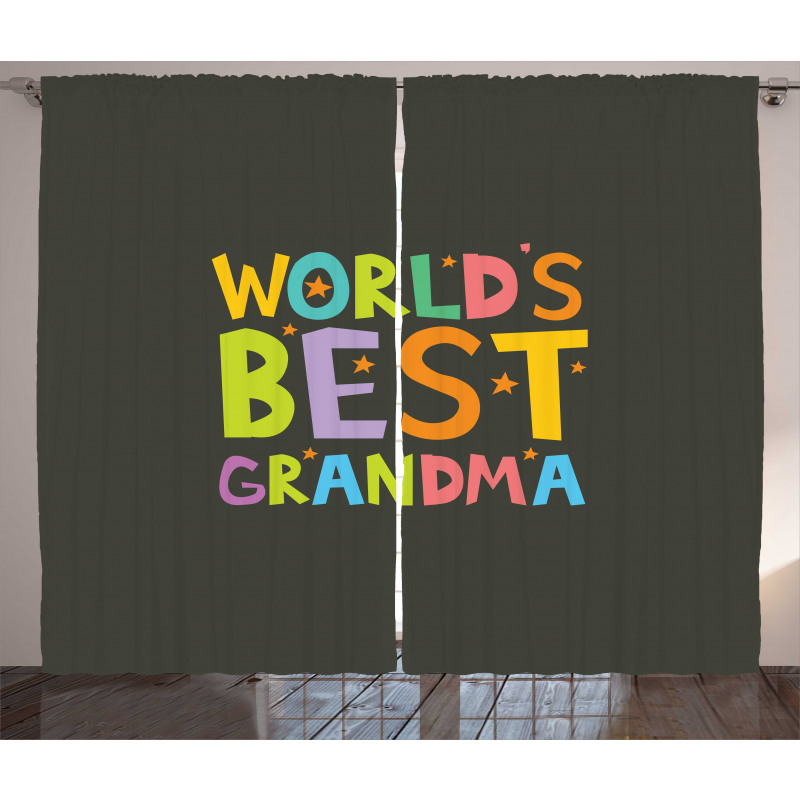 Colorful Letters Stars Curtain