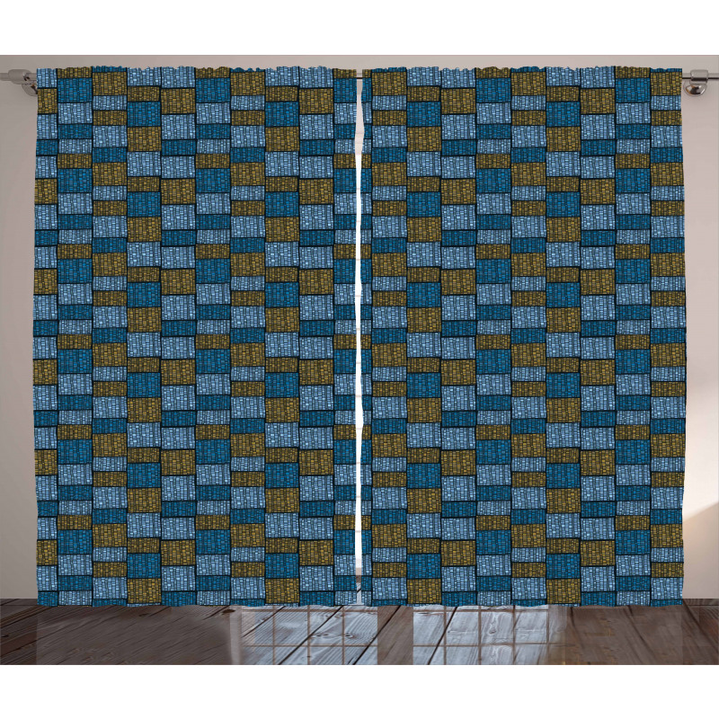 Abstract Oriental Motif Curtain