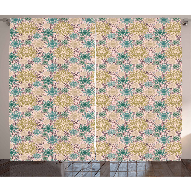 Oriental Floral Pattern Curtain