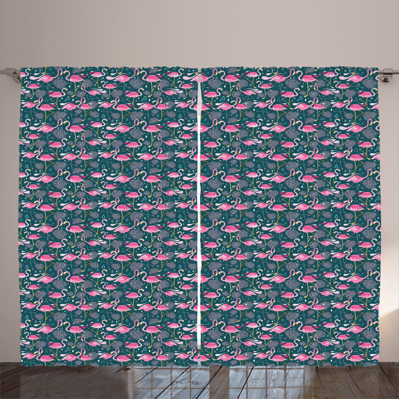Exotic Bird Pattern Curtain