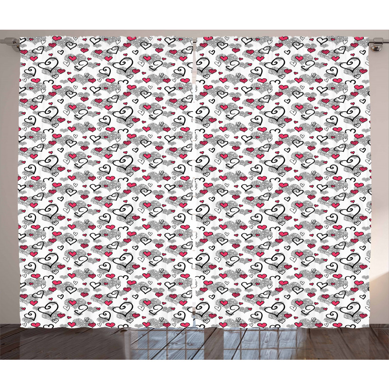 Valentine's Day Hearts Curtain