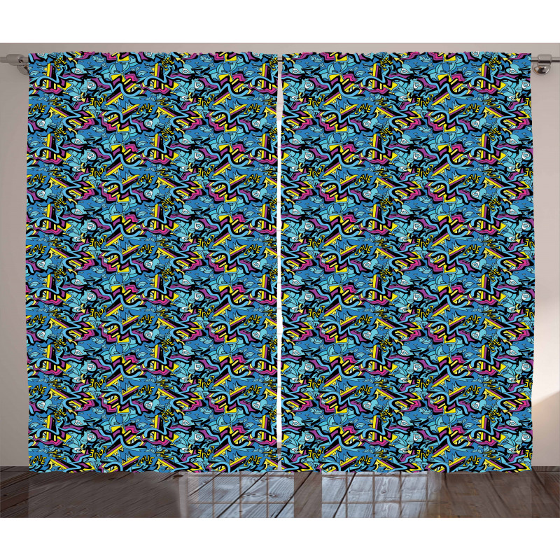 Graffiti Teen Love Curtain