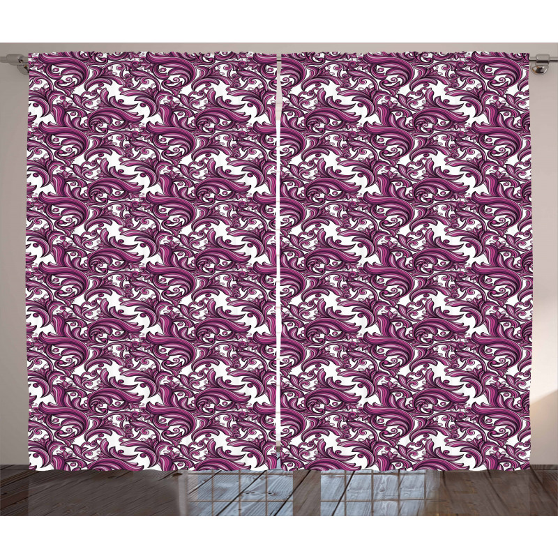 Abstract Floral Art Curtain