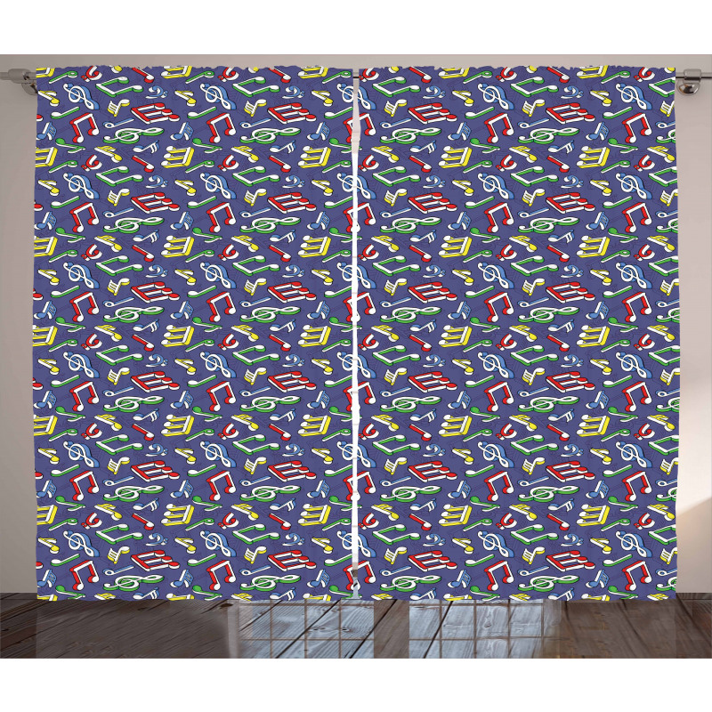 Cartoon Colorful Notes Curtain