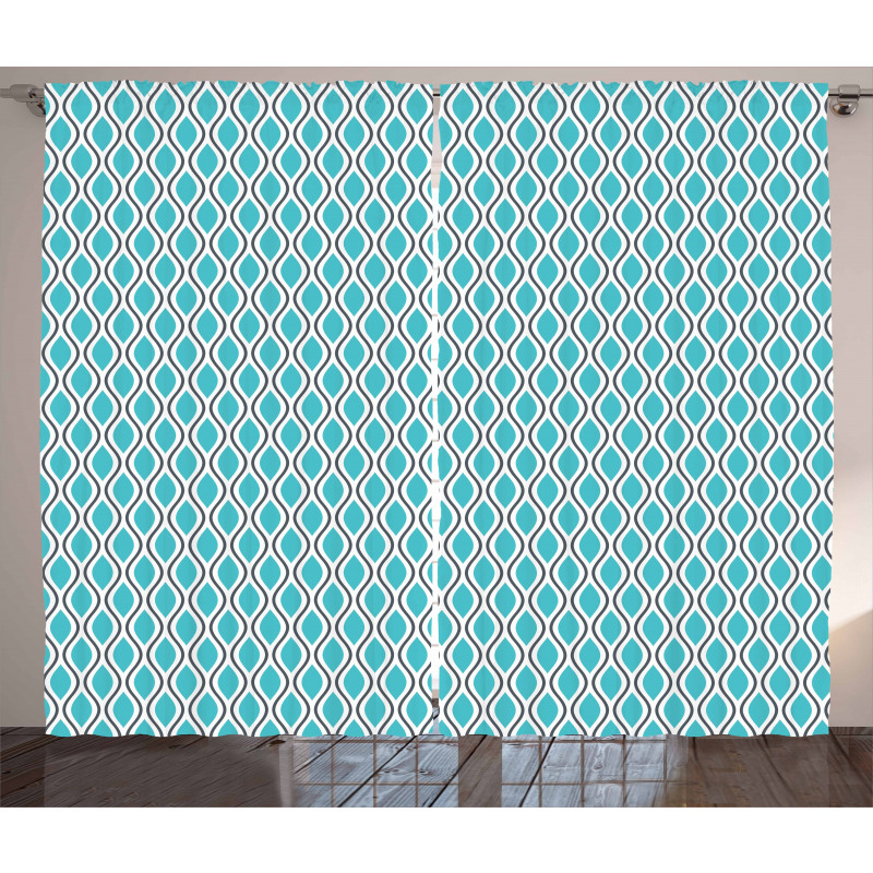 Wavy Lines Ogee Shapes Curtain