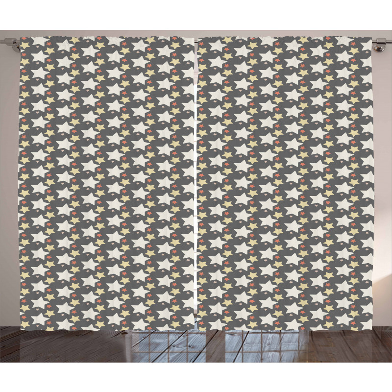 Big Little Abstract Stars Curtain