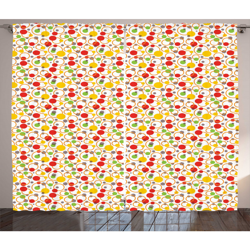 Circles Dots Design Curtain