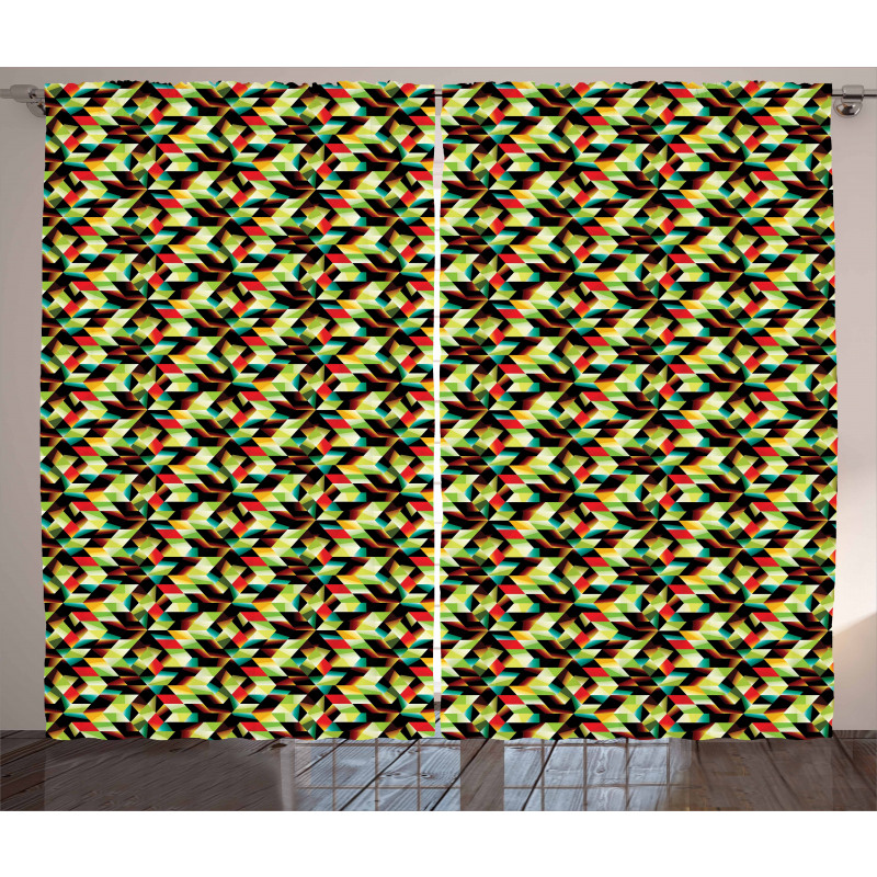 Triangles Futuristic Curtain