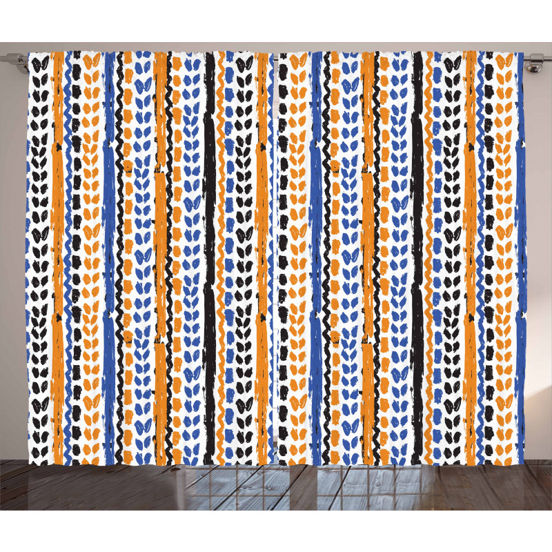 Watercolor Zigzag Lines Curtain