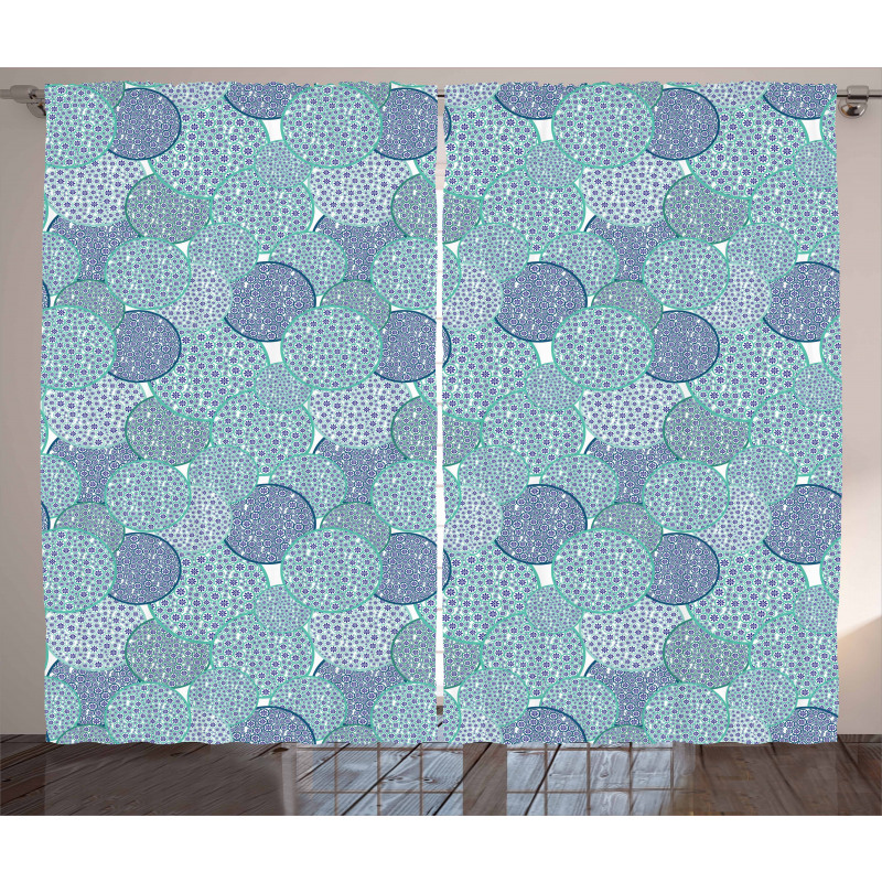 Pastel Color Filled Circles Curtain