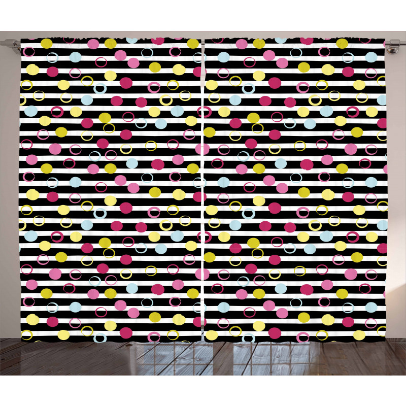 Retro Stripped Backdrop Curtain