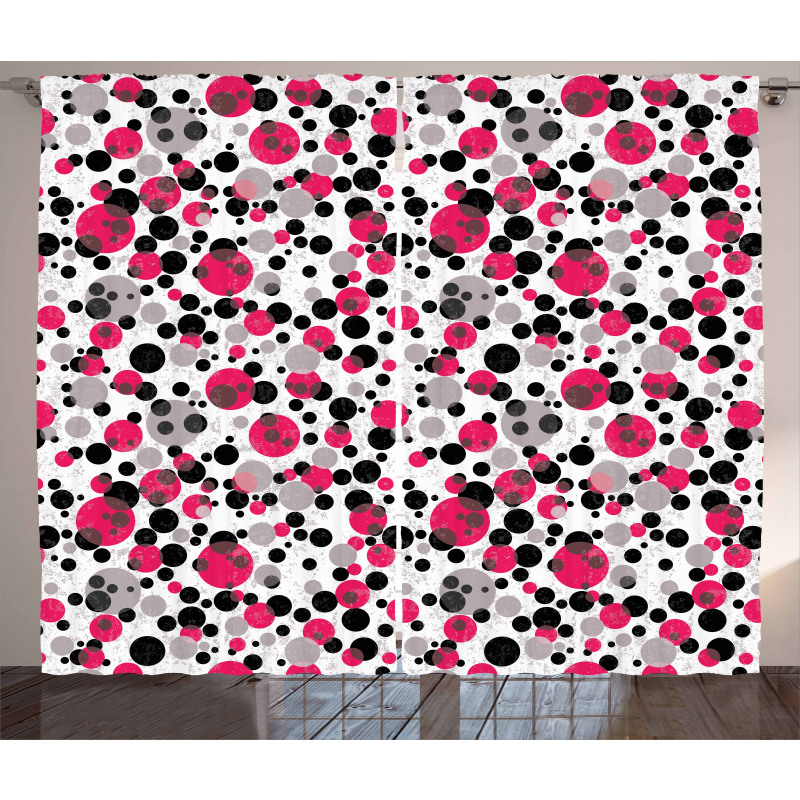 Retro Circle Dots Curtain