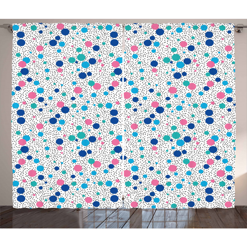 Dots Circles Girlish Curtain