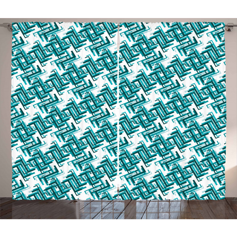 Retro Maze Trippy Curtain