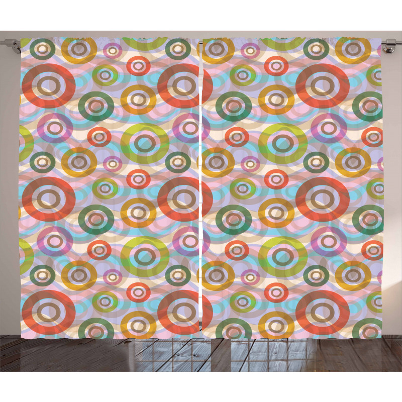 Hippie Colorful Circles Curtain