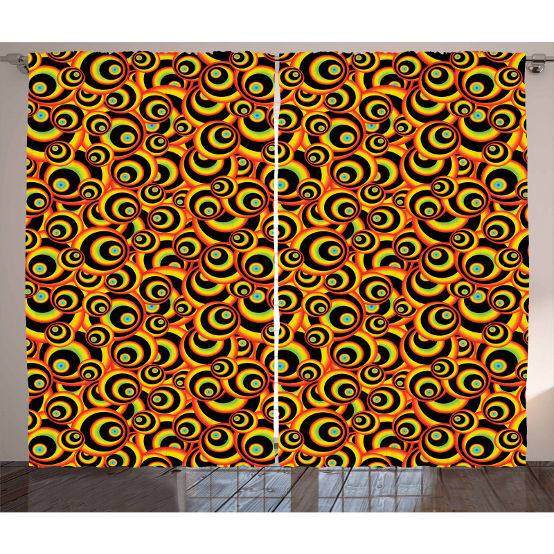 Colorful Ring Shapes Curtain