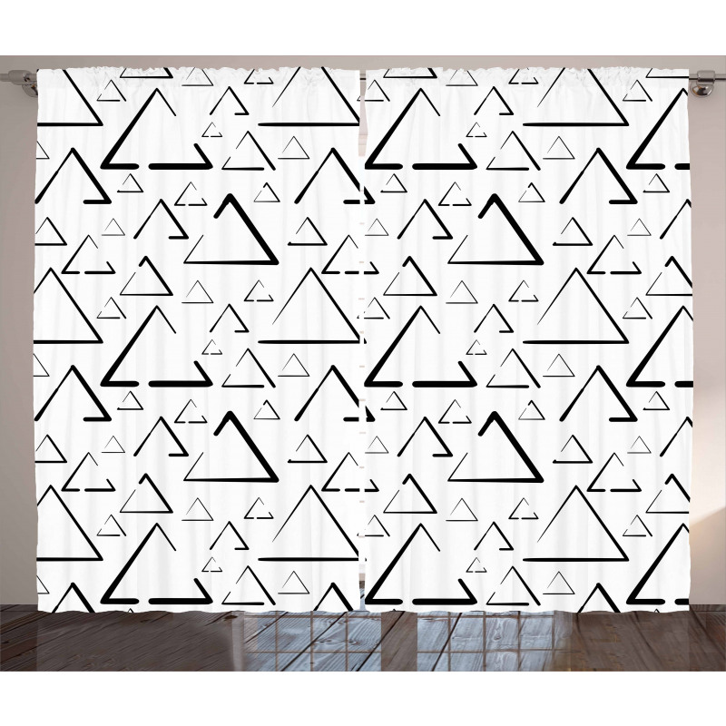 Monochrome Triangles Curtain