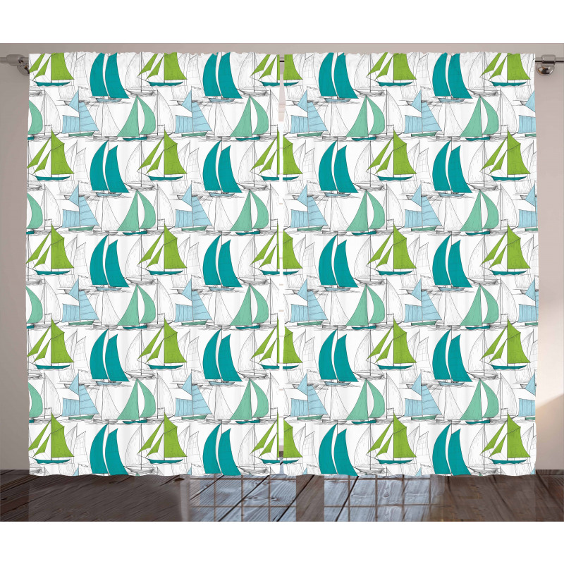Sailing Boat Theme Curtain