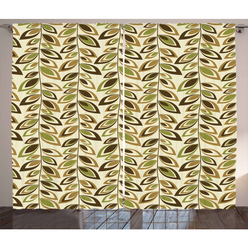 Abstract Leafy Branches Curtain