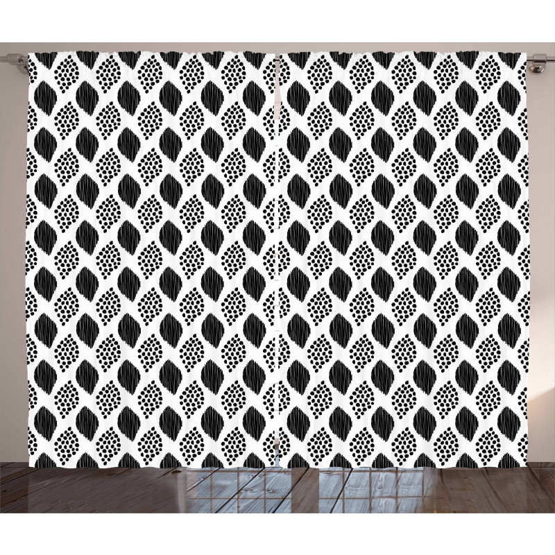 Abstract Black Dots Curtain